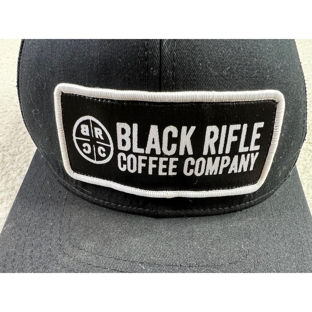 Black Rifle Coffee Company Hat Cap Snap Back One Size Black Mesh Trucker Mens - Picture 5 of 9